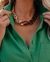 Constance Gold Chain Necklace - Tortoise PANN-001